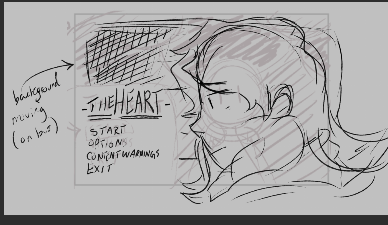 sketch concept art for the START bus menu